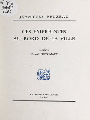 cover image of Ces empreintes au bord de la ville